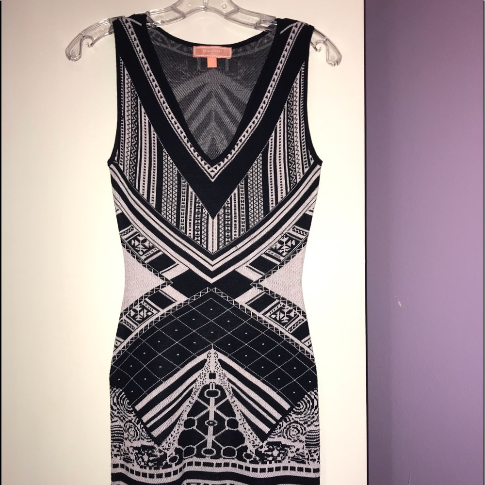 Peach Puff Patterned Bodycon Dress